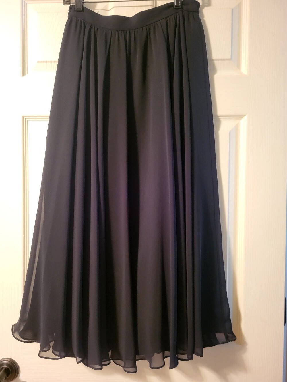 Adrianna Papell Black Chiffon Maxi Skirt